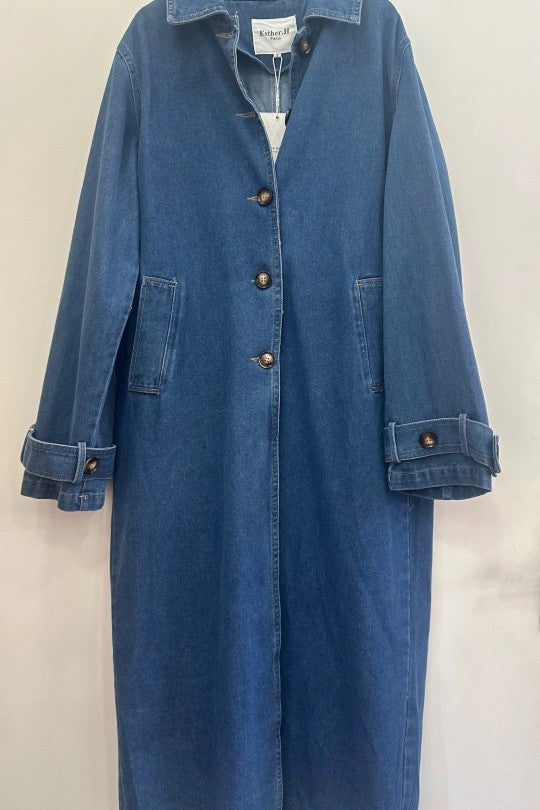 Longue veste en jean