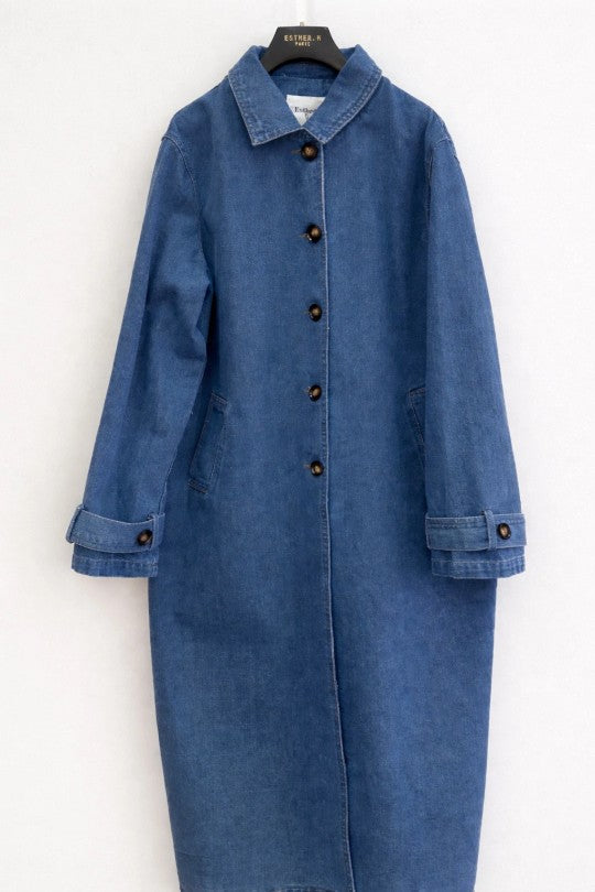 Longue veste en jean