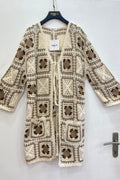 Gilet long pour femme à carreaux