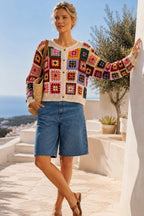 Cardigan-Gilet pour femme à carreaux
