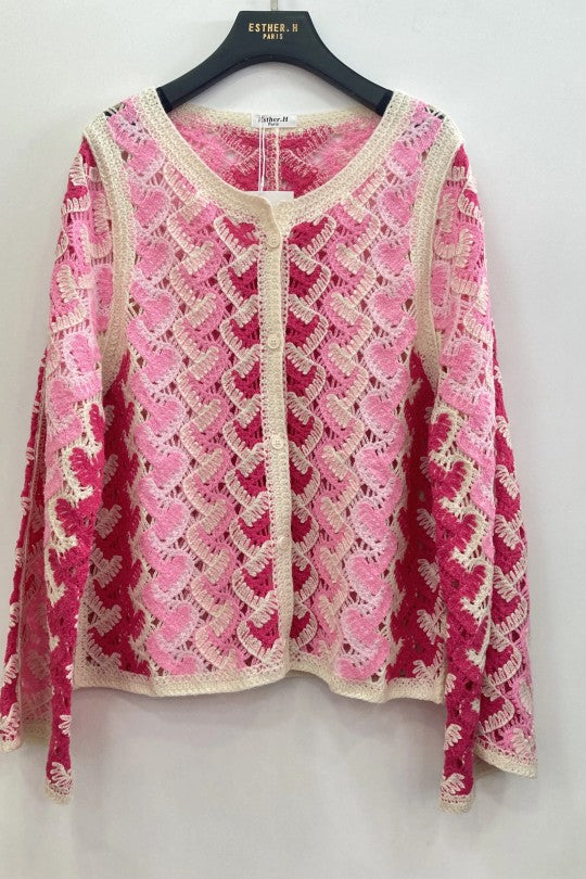 Gilet en crochet court pour femme
