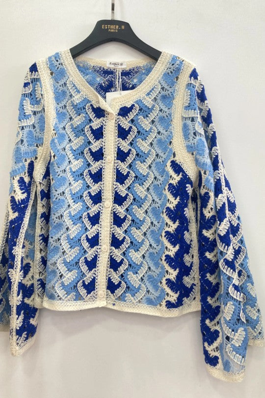 Gilet en crochet court pour femme