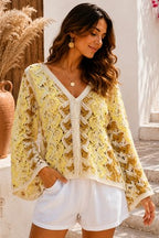 Gilet en crochet court pour femme