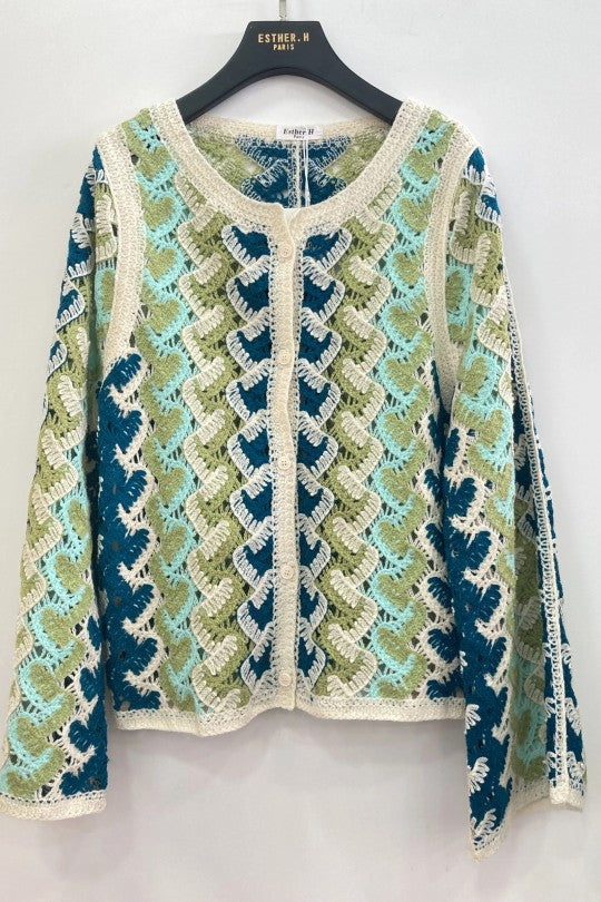 Gilet en crochet court pour femme