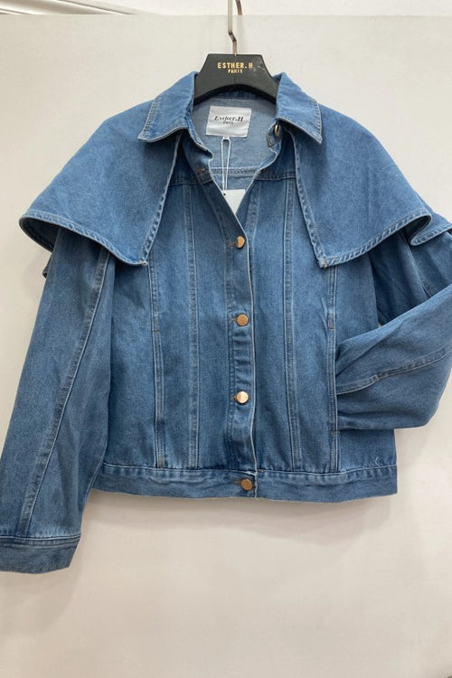 Veste en jean avec noeud