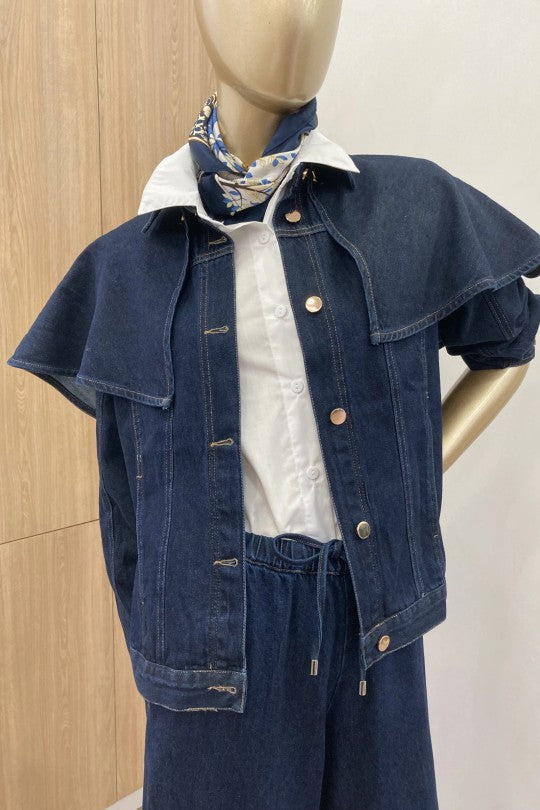 Veste en jean avec noeud