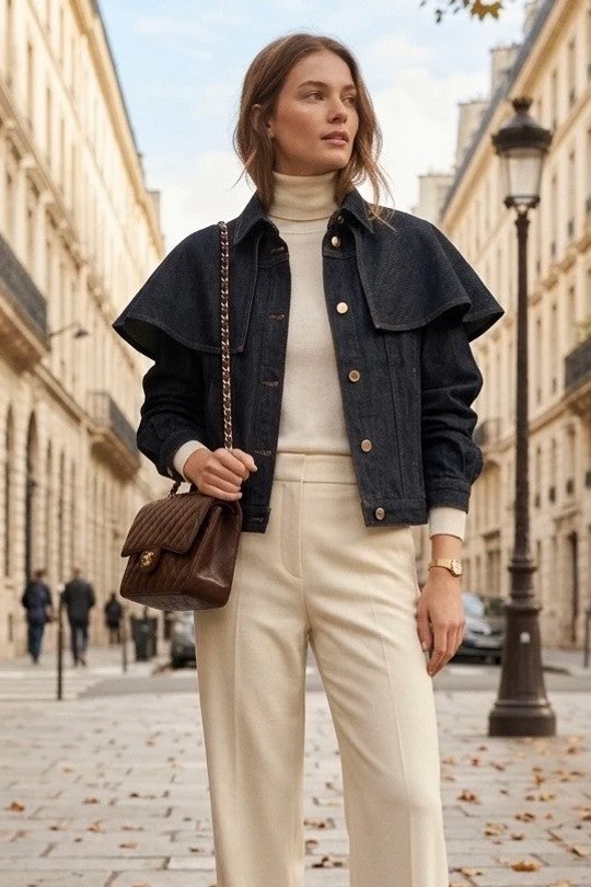 Veste en jean avec noeud