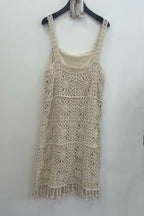 Robe beige en crochet à bretelle