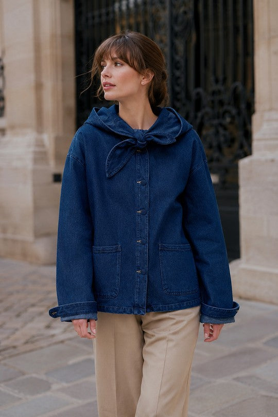 Veste en jean avec noeud