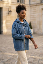 Veste en jean avec noeud