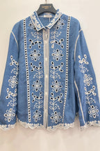 Chemise en jean à motifs