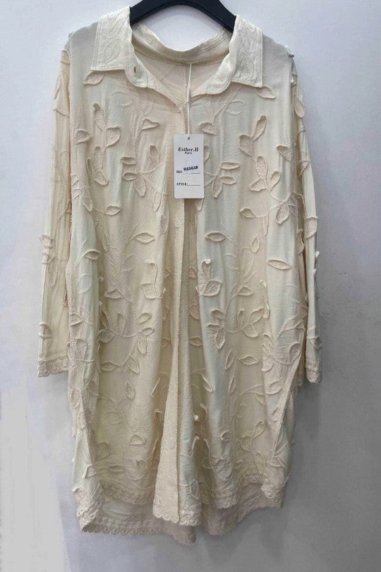 Chemise longue à motifs