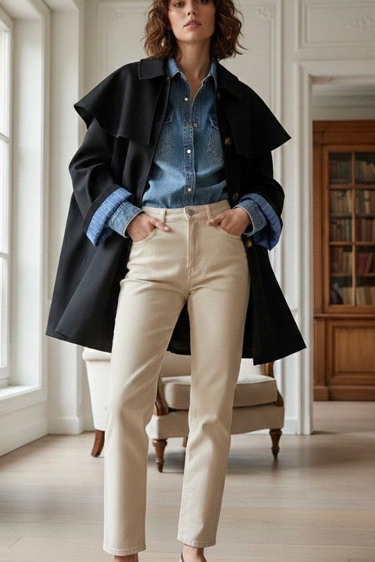 Veste Extèrieur Pour Femme avec manche bleu