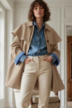 Veste Extèrieur Pour Femme avec manche bleu