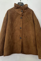 Manteau Réversible Mi-Fourrure Mi-Daim