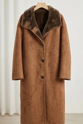 Longue Veste Réversible Mi-Fourrure Mi-Daim