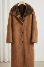 Longue Veste Réversible Mi-Fourrure Mi-Daim
