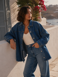 Veste en Jean avec boutons argentés