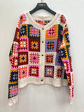 Cardigan-Gilet pour femme à carreaux