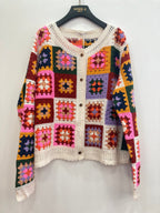 Cardigan-Gilet pour femme à carreaux