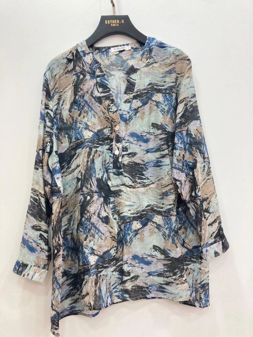 Chemise à motifs colorée