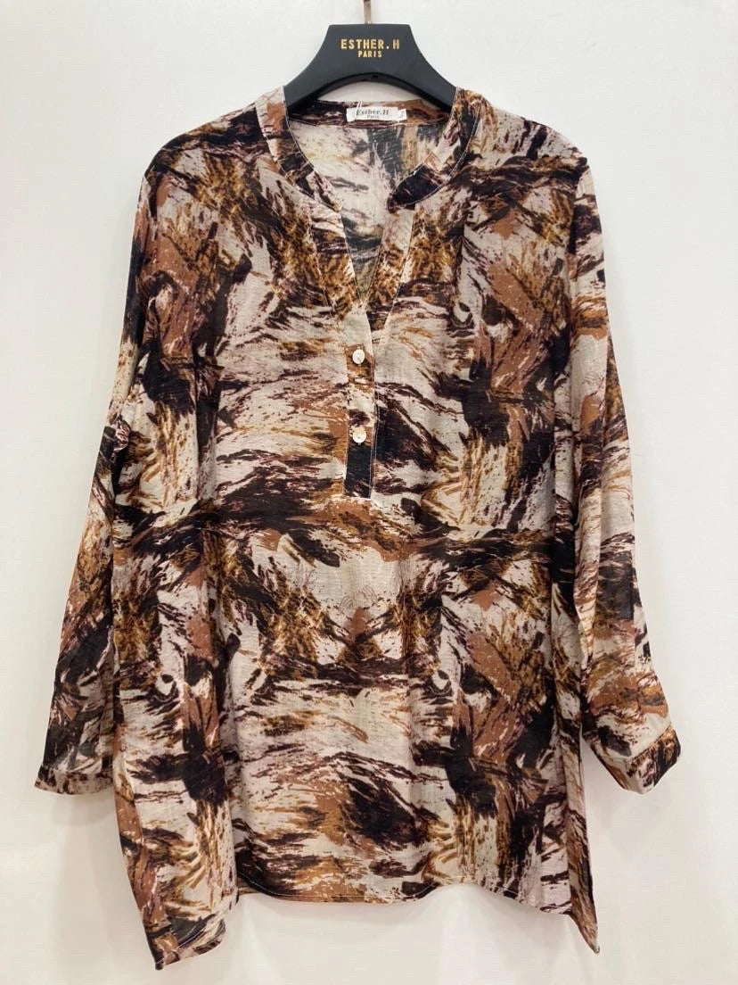 Chemise à motifs colorée