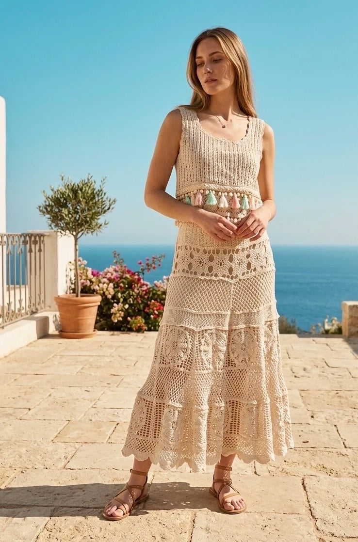 Ensemble cardigan  jupe en crochet