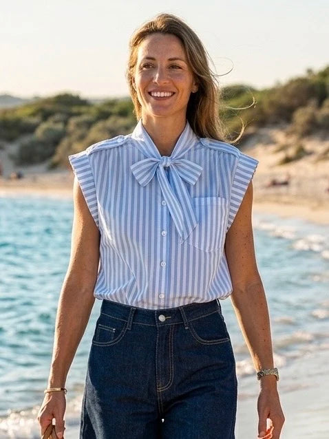 Chemise Sans Manche avec noeud