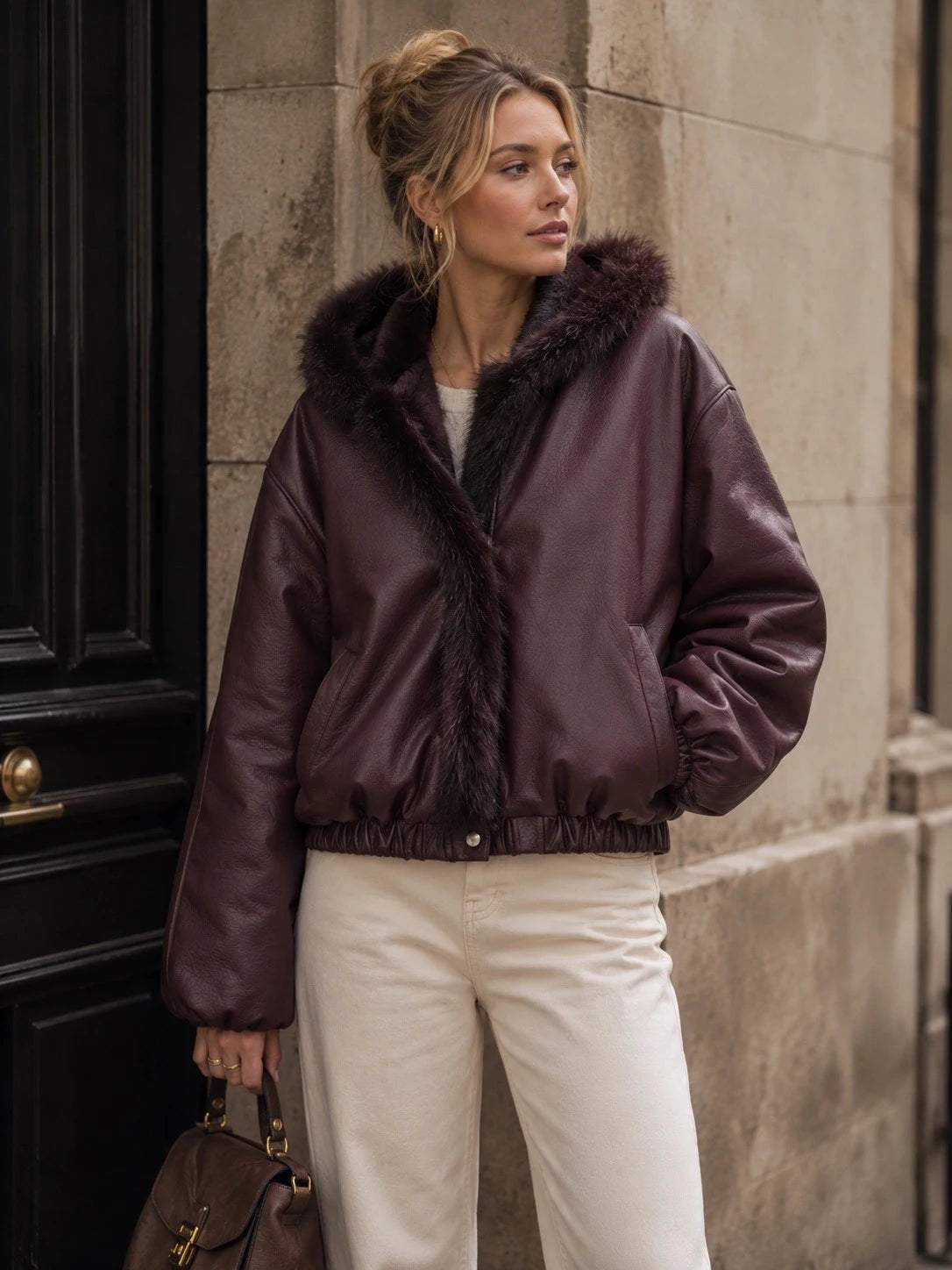 Manteau Fourrure/Cuire Réversible