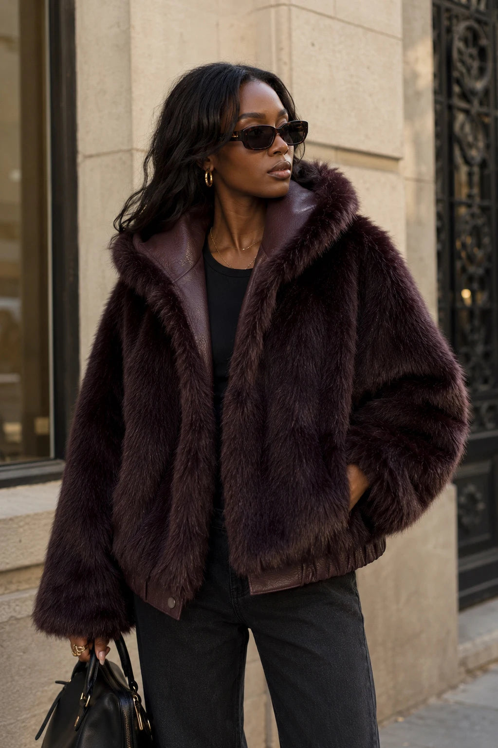 Manteau Fourrure/Cuire Réversible