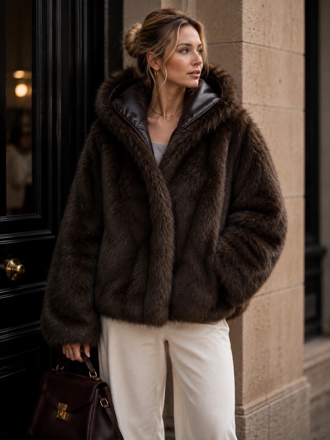 Manteau Fourrure/Cuire Réversible
