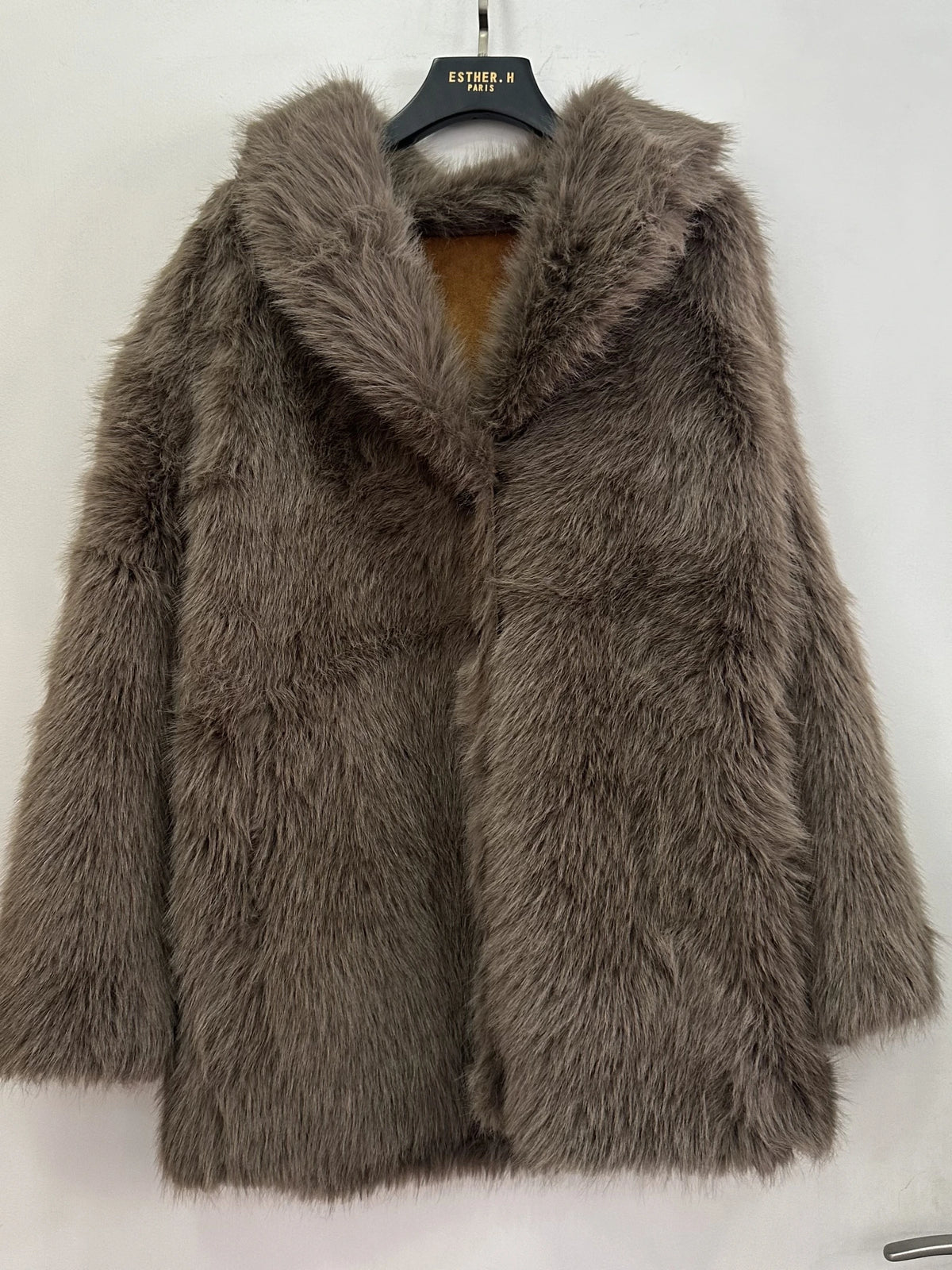 Manteau Fourrure/Effet Daim Mi-Long Réversible