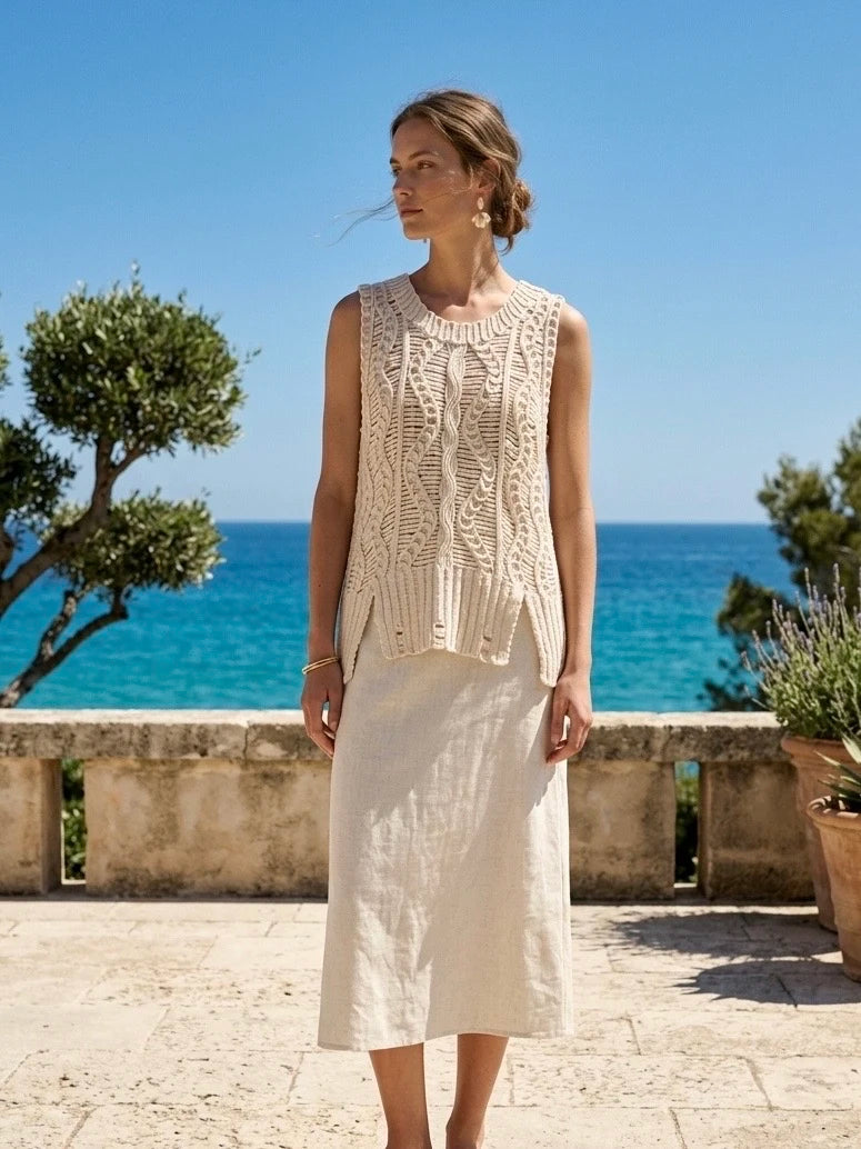 Cardigan sans manche en crochet
