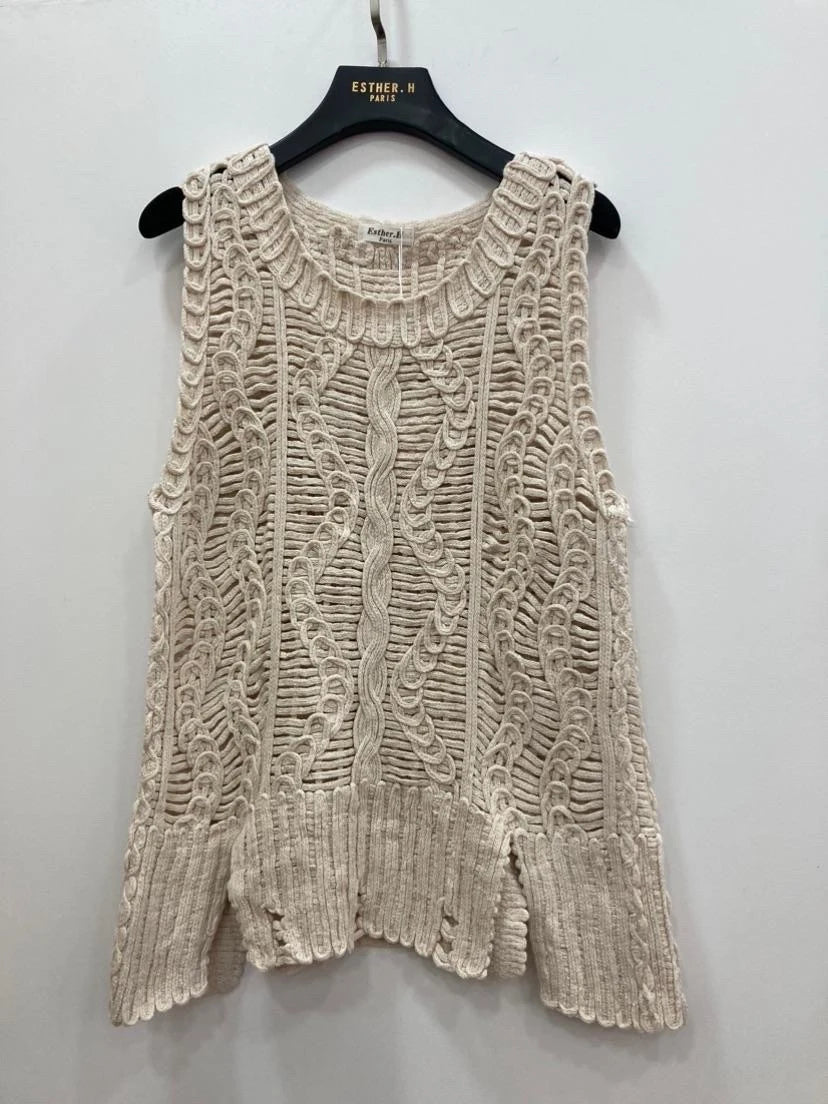 Cardigan sans manche en crochet