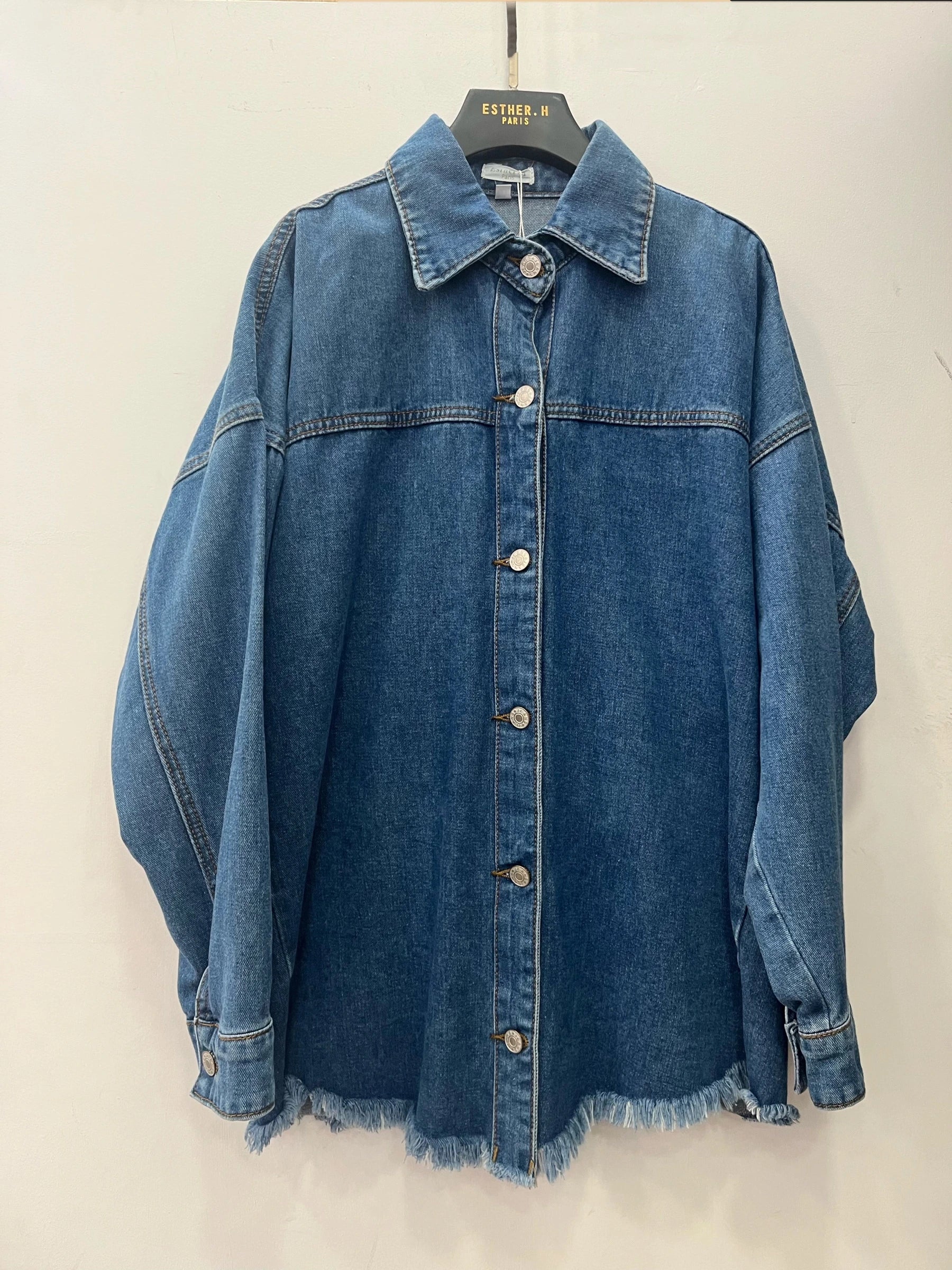 Veste en Jean avec boutons argentés