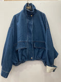 Veste en Jean à manche blanche