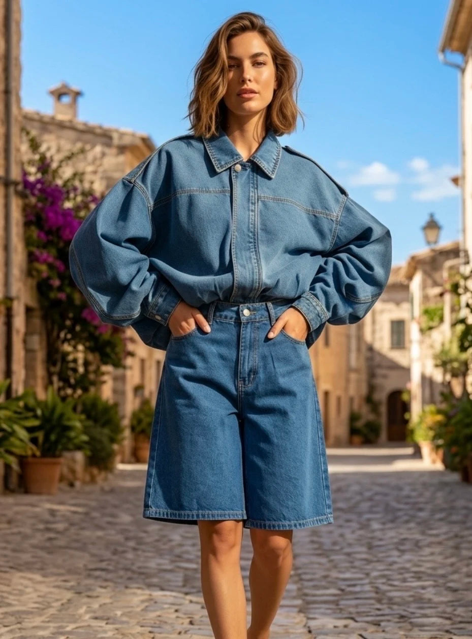 Veste en Jean avec col chemise
